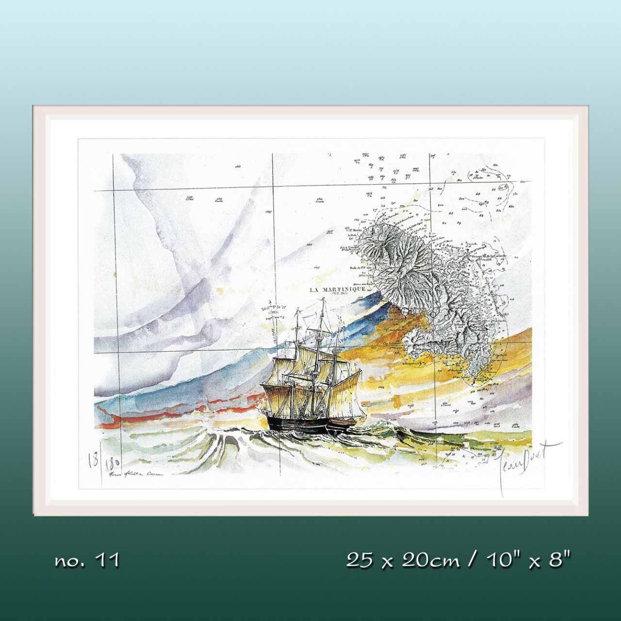  Aquarelle de J.Doat / 25 x 20 cm.............................No.11 / Le Grand Voyage,