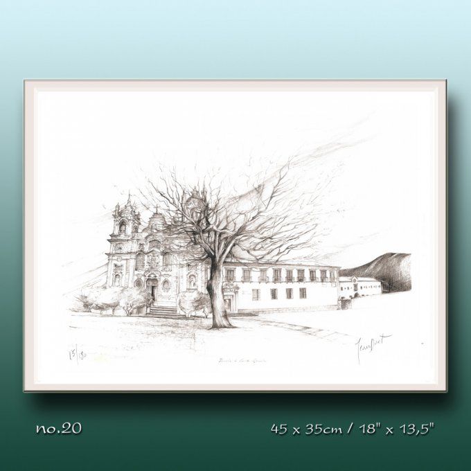 Dessin de J. Doat / 44 cm x 34 cm.......................No.20 / Le monastère-auberge de Sta. Marinha